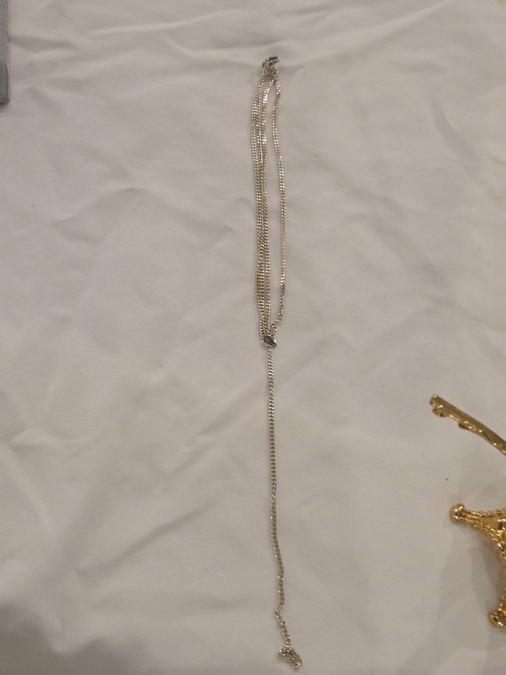 Broken Silver Tone Layered Lariat Necklace – Women’s Jewelry